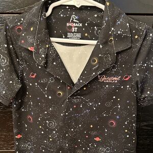 Rhoback Black Space Constellation Polo with Multicolor Celestial Accents